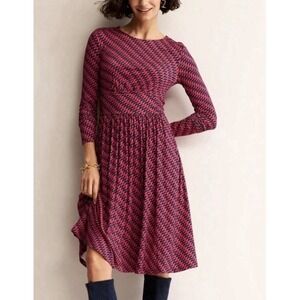 Boden Womens Thea Long Sleeve Jersey Midi Dress Preppy Office Womens 10 R